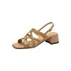 Soft-Soled Italian-Style Sheepskin Sandals for Summer 2024 - Non-Fatiguing Comfort, 4.5 cm Heel, Perfect for Casual Outings