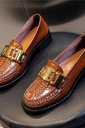 Soft-Soled Italian-Style Women's Leather Shoes - Trendy 3 cm Cowhide Slip-Ons for Comfort and Style