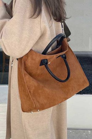 Soft Texture Large Capacity Shoulder Tote Bag for Women - Casual Commuting Crossbody Style