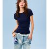Solid Color Short Sleeve T-Shirt for Women - Summer Basic Commuter Slim Fit Top, Versatile Casual Wear, Trendy Essential