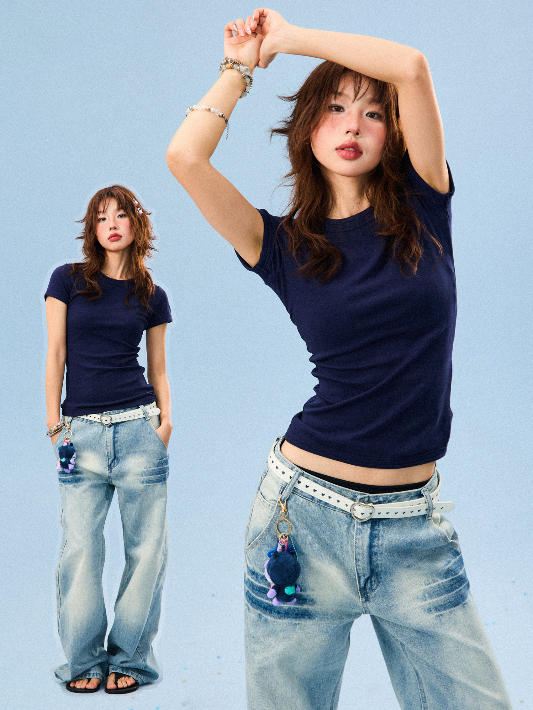 Solid Color Short Sleeve T-Shirt for Women - Summer Basic Commuter Slim Fit Top, Versatile Casual Wear, Trendy Essential Solid Color Short Sleeve T-Shirt for Women - Summer Basic Commuter Slim Fit Top, Versatile Casual Wear, Trendy Essential