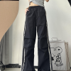 Spicy Girl Cargo Pants for Women – American-Style Lace Splicing, Wide-Leg Design, Flattering for Petite Figures, Versatile Casual Wear