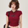Spicy Girl Cropped Short Sleeve T-Shirt for Women, Slim Fit Summer Style, Sweet and Cool Casual Top