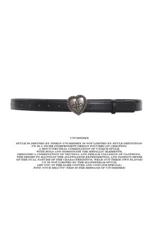 Spicy Girl Cross Heart Metal Thin Belt - Trendy Niche Accessory for 90s and Y2K Fashion Styles
