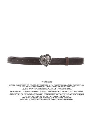 Spicy Girl Cross Heart Metal Thin Belt - Trendy Niche Accessory for 90s and Y2K Fashion Styles
