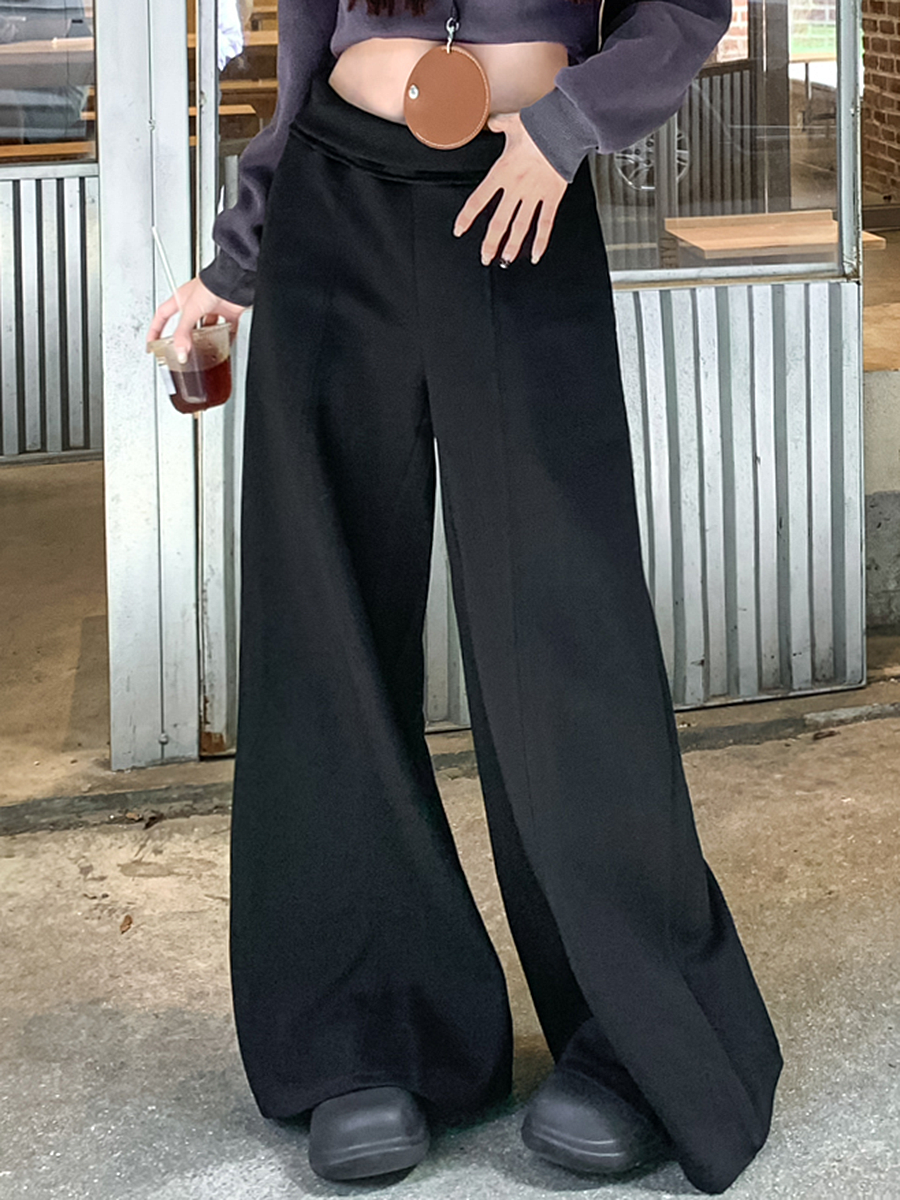 Spicy Girl Gray Casual Wide-Leg Sweatpants for Women - Loose Draped American-Style Sports Pants for Spring and Autumn Spicy Girl Gray Casual Wide-Leg Sweatpants for Women - Loose Draped American-Style Sports Pants for Spring and Autumn