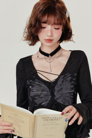 Spicy Girl Long Sleeve T-Shirt with Ruffled Edge - Women's Autumn Knit Cardigan Jacket in American Style, Casual Chic Fashion