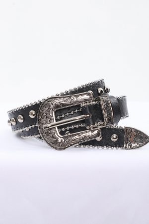 Spicy Girl Metal Work Belt - American Style Niche Design with Star Accents for Trendy 90s and Y2K Fashion