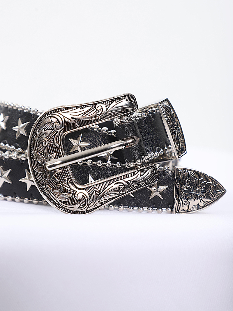 Spicy Girl Metal Work Belt - American Style Niche Design with Star Accents for Trendy 90s and Y2K Fashion Spicy Girl Metal Work Belt - American Style Niche Design with Star Accents for Trendy 90s and Y2K Fashion