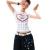 Spicy Girl Star Print Short Sleeve T-Shirt for Women - Summer Slim Fit Versatile Top, American Style, 90s Inspired Fashion