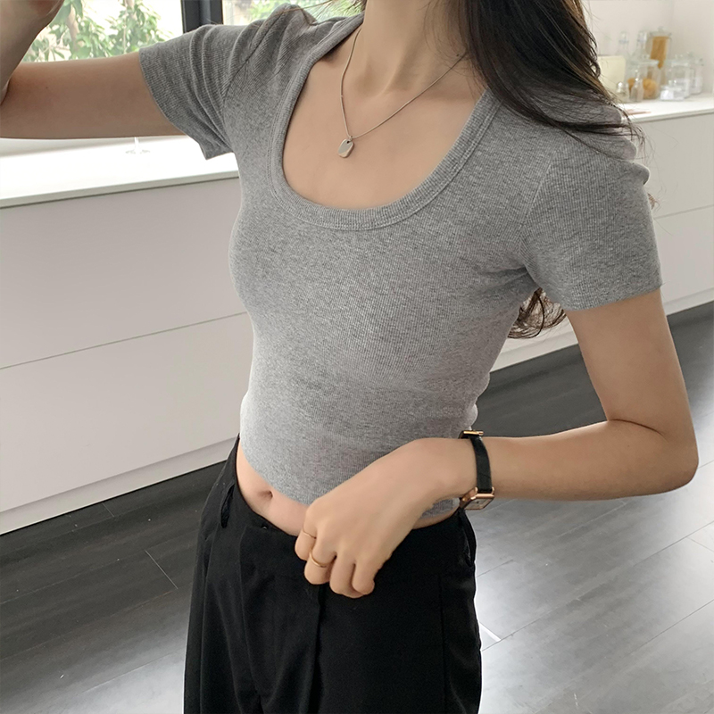 Spicy Girl Summer T-Shirt - Sweet and Stylish High-End Half Sleeve Shoulder Top for Trendy Looks Spicy Girl Summer T-Shirt - Sweet and Stylish High-End Half Sleeve Shoulder Top for Trendy Looks