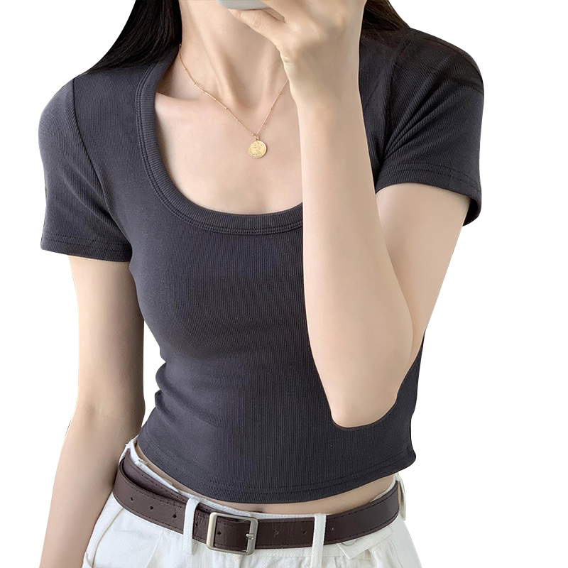 Spicy Girl Summer T-Shirt - Sweet and Stylish High-End Half Sleeve Shoulder Top for Trendy Looks Spicy Girl Summer T-Shirt - Sweet and Stylish High-End Half Sleeve Shoulder Top for Trendy Looks