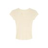 Split Hem Small Round Neck Knitted Short Sleeve T-Shirt for Women - Summer 2025 Niche Slim Fit Top, Perfect for 90s and Y2K Styles