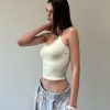 Spoon-Shaped Round Neck Semi-Backless Vest - Basic Hacker Comfort Zone Waist-Defining Top for Y2K and Korean Style Fashion