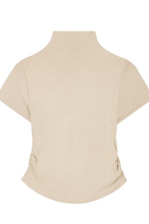 Spring 2025 Women's Red T-shirt, Half High Neck Base Layer Outerwear, Korean Style Fashion Top