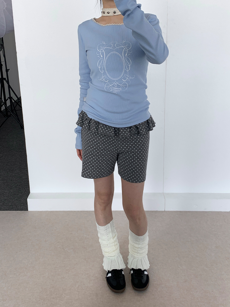 Spring Gray Polka Dot Lace Girl Shorts - Trendy Y2K Style Summer Fashion for Kids Spring Gray Polka Dot Lace Girl Shorts - Trendy Y2K Style Summer Fashion for Kids