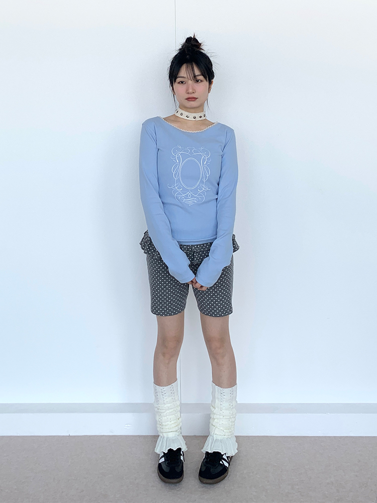 Spring Gray Polka Dot Lace Girl Shorts - Trendy Y2K Style Summer Fashion for Kids Spring Gray Polka Dot Lace Girl Shorts - Trendy Y2K Style Summer Fashion for Kids