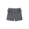 Spring Gray Polka Dot Lace Girl Shorts - Trendy Y2K Style Summer Fashion for Kids