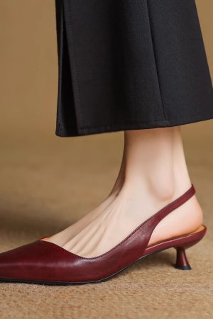 Spring Kitten Heel Closed-Toe Sandals for Women - Sexy Office Commuting Style