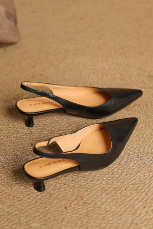 Spring Kitten Heel Closed-Toe Sandals for Women - Sexy Office Commuting Style