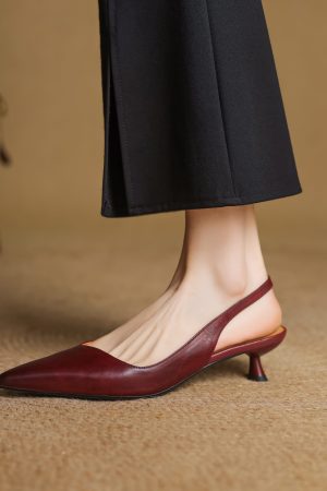 Spring Kitten Heel Closed-Toe Sandals for Women - Sexy Office Commuting Style