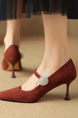 Square Toe High Heel Wedding Shoes for Women - One Strap Thin Heel Design, Stylish Italian-Inspired Footwear