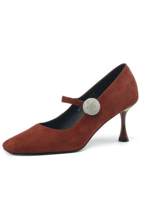 Square Toe High Heel Wedding Shoes for Women - One Strap Thin Heel Design, Stylish Italian-Inspired Footwear