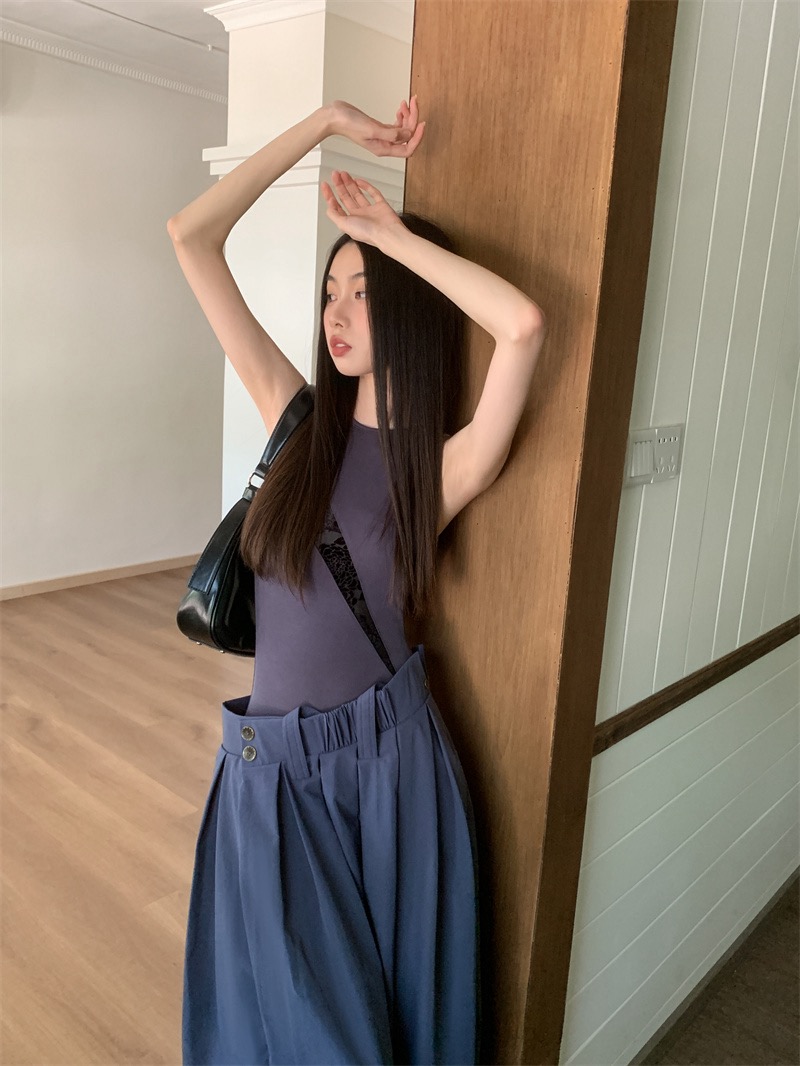 Striped High-Low Fake Two-Piece Dress - Slimming Waist Summer Vest for Women - Trendy Y2K Style Striped High-Low Fake Two-Piece Dress - Slimming Waist Summer Vest for Women - Trendy Y2K Style