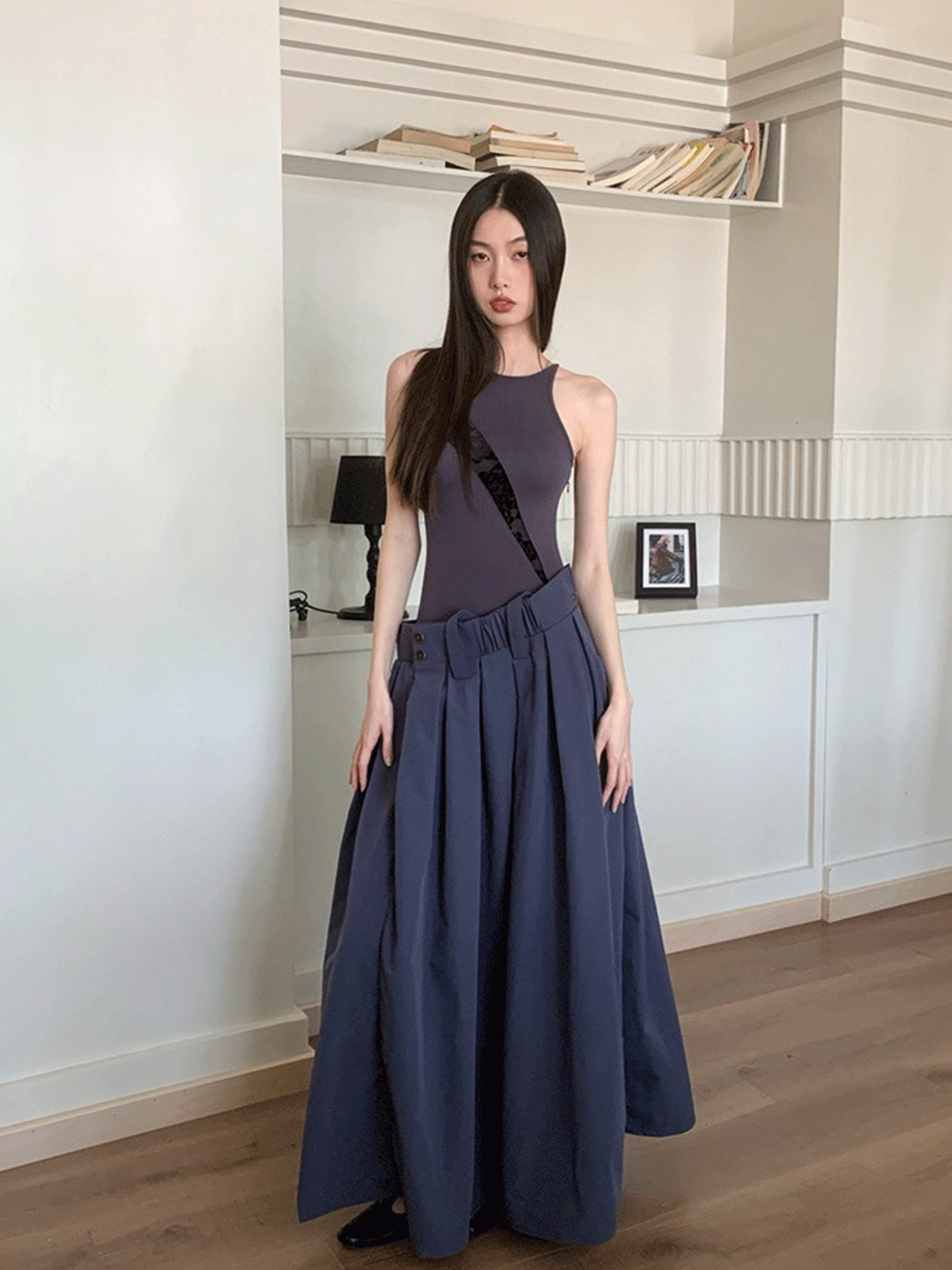 Striped High-Low Fake Two-Piece Dress - Slimming Waist Summer Vest for Women - Trendy Y2K Style Striped High-Low Fake Two-Piece Dress - Slimming Waist Summer Vest for Women - Trendy Y2K Style