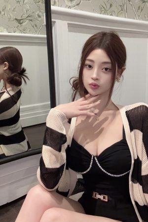 Striped Hollow-Out Cardigan Sweater in Pure Desire Style - Knit Fashion for Y2K and 90s Inspired Looks