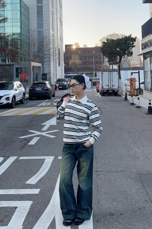 Striped Retro Academy Polo Shirt - Vintage Style, 90s Inspired, Perfect for Casual Outfits