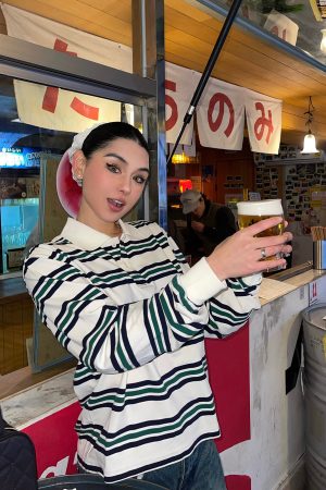 Striped Retro Academy Polo Shirt - Vintage Style, 90s Inspired, Perfect for Casual Outfits