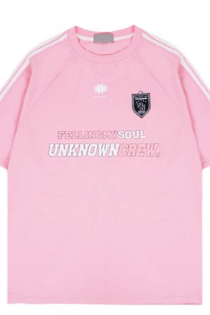 Striped Short Sleeve T-Shirt for Women - Casual American Sports Style, Loose Fit Summer Top for Couples