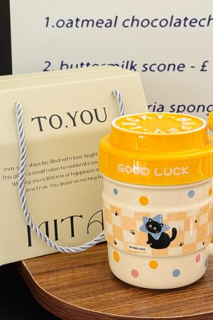 Stylish Ceramic Travel Coffee Cup with Lid - Unique Design, High-Quality Tea Mug for Women, Ideal Gift for Coffee Lovers