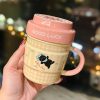 Stylish Ceramic Travel Coffee Cup with Lid - Unique Design, High-Quality Tea Mug for Women, Ideal Gift for Coffee Lovers