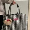 Stylish Checkered Tote Bag - Large Capacity Shoulder Handbag for Work, College, and Daily Commuting