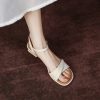Stylish Mid-Heel Backless Open-Toe Sandals for Women - Versatile Round Toe One-Strap Design for Summer 2025 Fashion