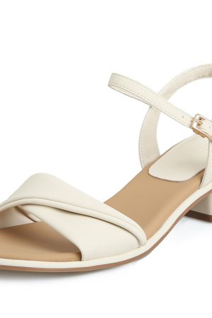 Stylish Mid-Heel Backless Open-Toe Sandals for Women - Versatile Round Toe One-Strap Design for Summer 2025 Fashion