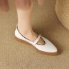 Stylish Women's Genuine Leather Pointed Toe One-Strap Mary Jane Shoes - Thick-Soled Platform Loafers for Trendy Looks