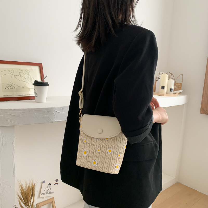 Stylish Woven Straw Crossbody Bag for Women - Japanese & Korean Style Fairy Bucket Bag for Summer 2025 Stylish Woven Straw Crossbody Bag for Women - Japanese & Korean Style Fairy Bucket Bag for Summer 2025