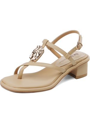 Summer 2025 Genuine Leather Mid-Heel Chunky Roman Sandals for Women - Apricot Square-Toe Thong Style