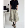 Summer 2025 Men's Unisex Loose Wide-Leg Cargo Shorts - 7-Point Pants for Casual Style