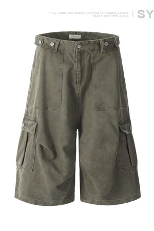 Summer 2025 Men's Unisex Loose Wide-Leg Cargo Shorts - 7-Point Pants for Casual Style