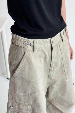 Summer 2025 Men's Unisex Loose Wide-Leg Cargo Shorts - 7-Point Pants for Casual Style