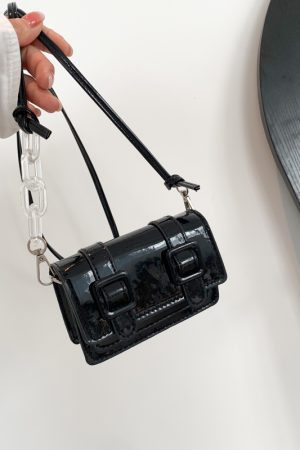 Summer 2025 Mini Handbag for Women, Niche Laser Chain Crossbody Bag, High-Quality Small Square Open-Top Bag