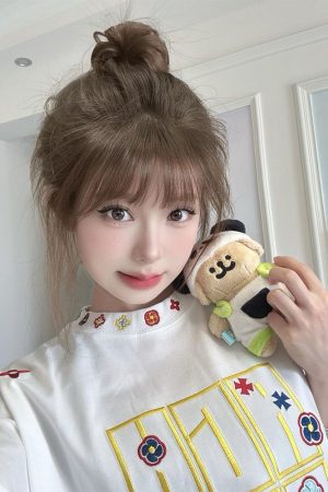 Summer 2025 Women's American Hip-Hop Style Embroidered Short Sleeve T-Shirt - Trendy Couple Streetwear Top