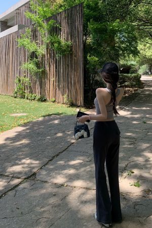 Summer Aerobics Cami Top for Women with Chest Pads, Short Length, Open Back, Outdoor Sportswear, Casual Activewear