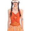 Summer Beach Low-Cut Knotted Lace Spliced Tank Top for Spicy Girls - Trendy Casual Wear, Perfect for 90s and Y2K Styles