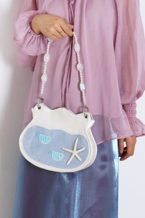 Summer Beaded Fish Bag - Cute Underarm Crossbody Handbag for Small Essentials, Niche Design, Perfect for Casual Outings
