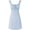 Summer Blue Spaghetti Strap Dress - Vacation Style Slim A-Line Short Skirt for 2025 Y2K Fashion